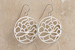 Julia Failey Eco Friendly Lotus Flower Earrings in Silver, Reclaimed Sterling Silver jewlery